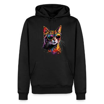 Savannah Katze Cat Mama Süße Serval Leopard Katzen - Männer Premium Bio Hoodie - Schwarz - Vorne - Nico (187cm)