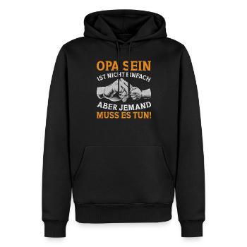 Opa Großvater Grandpa Großpapa - Männer Premium Bio Hoodie - Schwarz - Vorne - Nico (187cm)