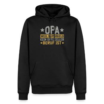 Opa Großvater Grandpa Großpapa - Männer Premium Bio Hoodie - Schwarz - Vorne - Nico (187cm)