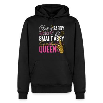 Saxophone Classy Sassy And A Bit - Männer Premium Bio Hoodie - Schwarz - Vorne - Nico (187cm)