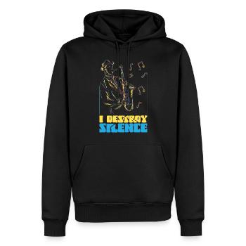 Saxophone I Destroy Silence - Männer Premium Bio Hoodie - Schwarz - Vorne - Nico (187cm)