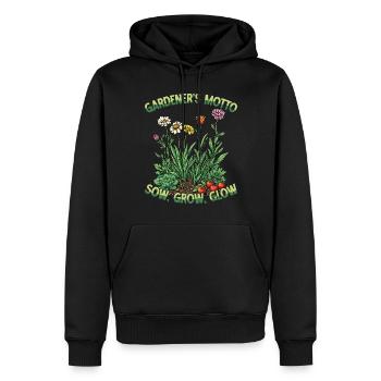 Gärtnermotto Säen Wachsen Leuchten Naturliebhaber - Männer Premium Bio Hoodie - Schwarz - Vorne - Nico (187cm)
