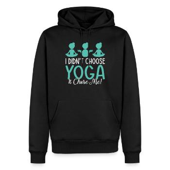 I didn't choose yoga it chose me - Yoga Lover - Männer Premium Bio Hoodie - Schwarz - Vorne - Nico (187cm)