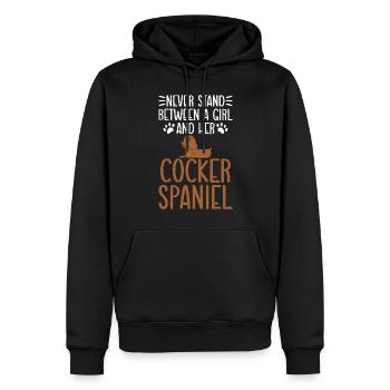 Cadeaux Cocker Spaniel - Sweat à capuche Premium bio Homme - noir - Devant - Nico (187cm)