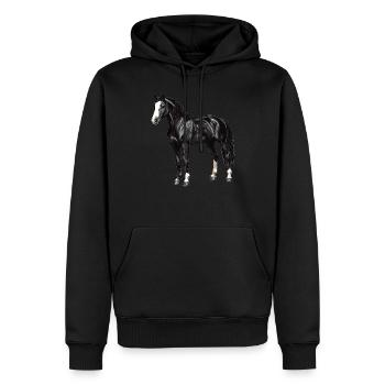 Pferde Pferd - Männer Premium Bio Hoodie - Schwarz - Vorne - Nico (187cm)
