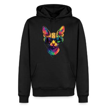 Savannah Katze Cat Mama Süße Serval Leopard Katzen - Männer Premium Bio Hoodie - Schwarz - Vorne - Nico (187cm)