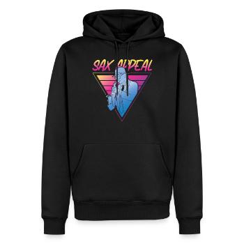 Saxophone Retro Vintage Sax Appeal - Men’s Premium Organic Hoodie - black - Front - Nico (187cm)