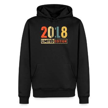 Edition Limitée 2018 - Sweat à capuche Premium bio Homme - noir - Devant - Nico (187cm)