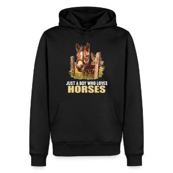 Chevaux Cheval - Sweat à capuche Premium bio Homme - noir - Devant - Nico (187cm)