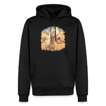 Pferde Pferd - Männer Premium Bio Hoodie - Schwarz - Vorne - Nico (187cm)