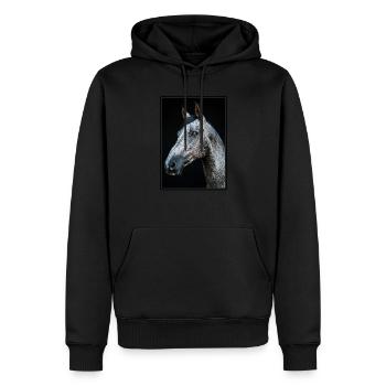 Pferde Pferd - Männer Premium Bio Hoodie - Schwarz - Vorne - Nico (187cm)