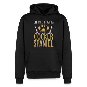 Cocker Spaniel Gifts - Männer Premium Bio Hoodie - Schwarz - Vorne - Nico (187cm)