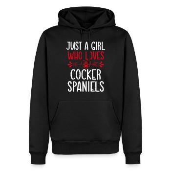 Cadeaux Cocker Spaniel - Sweat à capuche Premium bio Homme - noir - Devant - Nico (187cm)