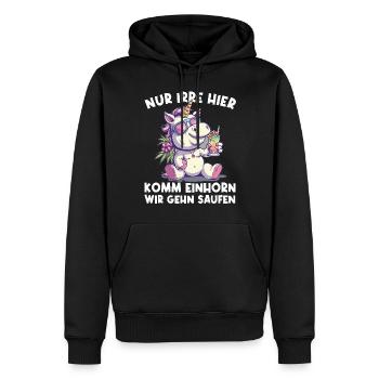 Erfrischendes Cocktail Einhorn Spruch - Männer Premium Bio Hoodie - Schwarz - Vorne - Nico (187cm)