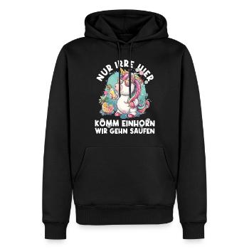 Erfrischendes Cocktail Einhorn Spruch - Männer Premium Bio Hoodie - Schwarz - Vorne - Nico (187cm)