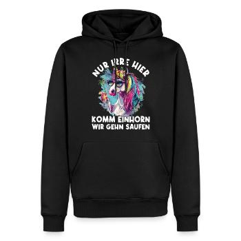 Erfrischendes Cocktail Einhorn Spruch - Männer Premium Bio Hoodie - Schwarz - Vorne - Nico (187cm)