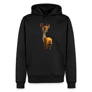 Antilope, Koudou, Gazelle, Afrique, Serengeti, Antilope - Sweat à capuche Premium bio Homme - noir - Devant - Nico (187cm)