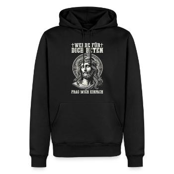 Jesus Christlich Katholiken Gläubiger Gottesdienst - Männer Premium Bio Hoodie - Schwarz - Vorne - Nico (187cm)