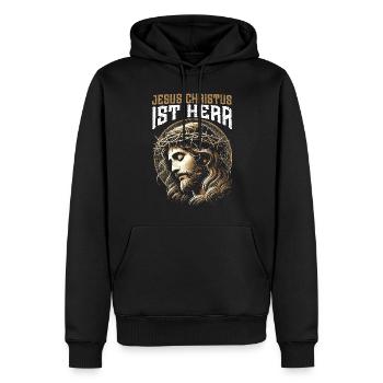 Jesus Christlich Katholiken Gläubiger Gottesdienst - Männer Premium Bio Hoodie - Schwarz - Vorne - Nico (187cm)