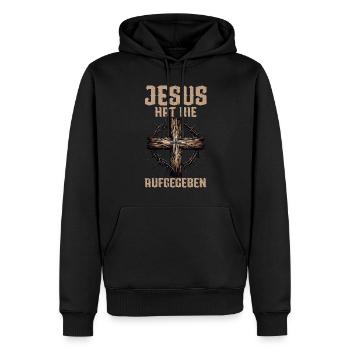 Jesus Christlich Katholiken Gläubiger Gottesdienst - Männer Premium Bio Hoodie - Schwarz - Vorne - Nico (187cm)