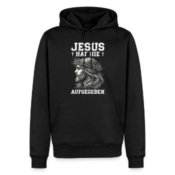 Jesus Christlich Katholiken Gläubiger Gottesdienst - Männer Premium Bio Hoodie - Schwarz - Vorne - Nico (187cm)