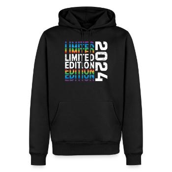 Édition limitée 2024 - Sweat à capuche Premium bio Homme - noir - Devant - Nico (187cm)
