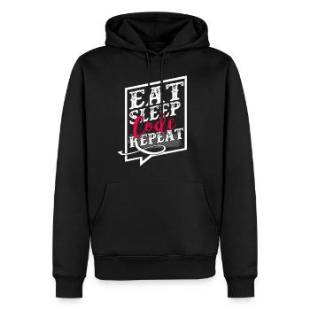 Programmer Eat Sleep Code Repeat - Men’s Premium Organic Hoodie - black - Front - Nico (187cm)