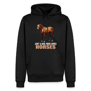 Pferde Pferd - Männer Premium Bio Hoodie - Schwarz - Vorne - Nico (187cm)