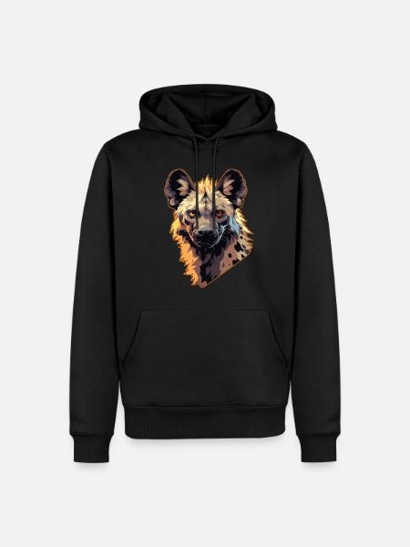 Hyänen Hyäne - Männer Premium Bio Hoodie - Schwarz
