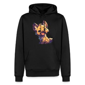 Hyène Hyène - Sweat à capuche Premium bio Homme - noir - Devant - Nico (187cm)