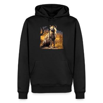 Hyène Hyène - Sweat à capuche Premium bio Homme - noir - Devant - Nico (187cm)