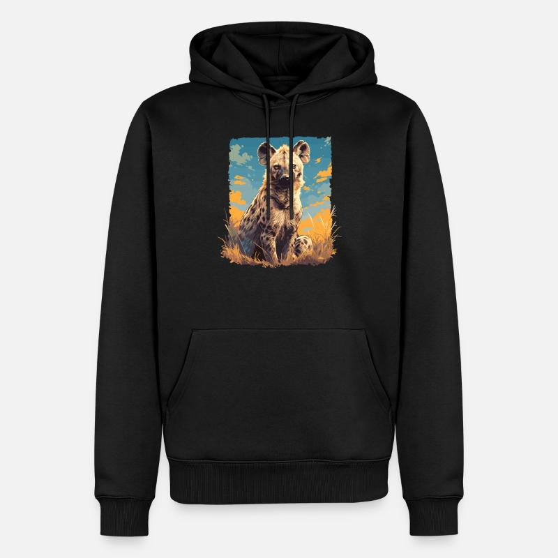Hyänen Hyäne - Männer Premium Bio Hoodie - Schwarz