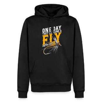 Fliegenfischen Fliegenangler - Männer Premium Bio Hoodie - Schwarz - Vorne - Nico (187cm)