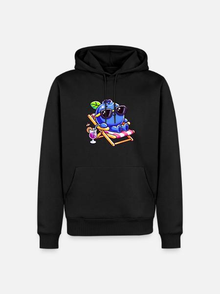 blueberry whisperer, blueberry - Männer Premium Bio Hoodie - Schwarz