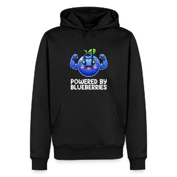 blueberry whisperer, blueberry - Männer Premium Bio Hoodie - Schwarz - Vorne - Nico (187cm)