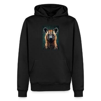 Hyène Hyène - Sweat à capuche Premium bio Homme - noir - Devant - Nico (187cm)