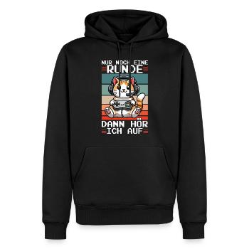 Encore un tour, puis j’écouterai les chats - Sweat à capuche Premium bio Homme - noir - Devant - Nico (187cm)