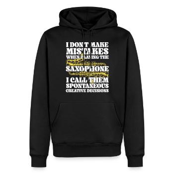 Saxophones I Don't Make Mistakes - Men’s Premium Organic Hoodie - black - Front - Nico (187cm)
