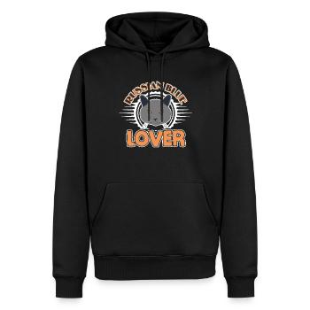 Russian Blue Cat Lover - Men’s Premium Organic Hoodie - black - Front - Nico (187cm)