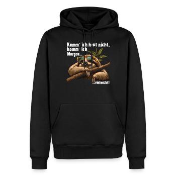 Sloth Office Work Colleague Funny - Men’s Premium Organic Hoodie - black - Front - Nico (187cm)