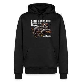 Faultier Büro Arbeitskollege Lustig - Männer Premium Bio Hoodie - Schwarz - Vorne - Nico (187cm)