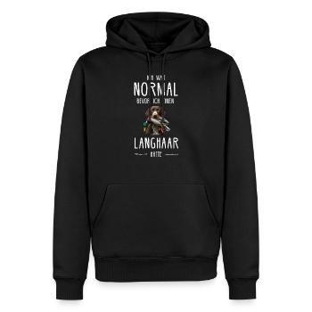 Deutsch Langhaar I Jagdhund Vorstehhund Motiv für - Männer Premium Bio Hoodie - Schwarz - Vorne - Nico (187cm)
