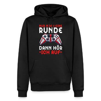 Encore un tour, puis j’écouterai sur consoles - Sweat à capuche Premium bio Homme - noir - Devant - Nico (187cm)