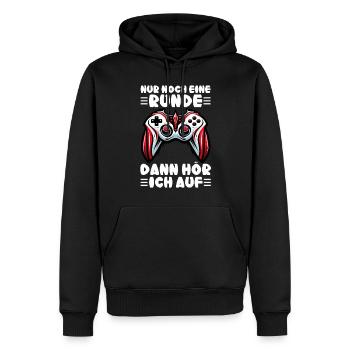 Encore un tour, puis j’écouterai sur consoles - Sweat à capuche Premium bio Homme - noir - Devant - Nico (187cm)