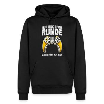 Encore un tour, puis j’écouterai sur consoles - Sweat à capuche Premium bio Homme - noir - Devant - Nico (187cm)