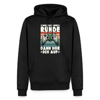 Encore un tour, puis j’écouterai sur consoles - Sweat à capuche Premium bio Homme - noir - Devant - Nico (187cm)