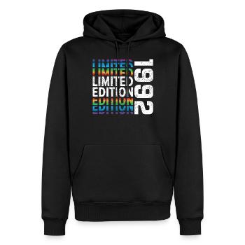 Limited Edition 1992 - Männer Premium Bio Hoodie - Schwarz - Vorne - Nico (187cm)