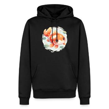 Koi Koi Carpe - Sweat à capuche Premium bio Homme - noir - Devant - Nico (187cm)