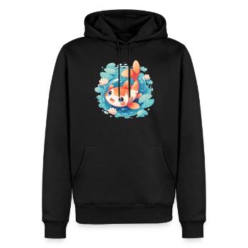 Koi Koi Carpe - Sweat à capuche Premium bio Homme - noir - Devant - Nico (187cm)