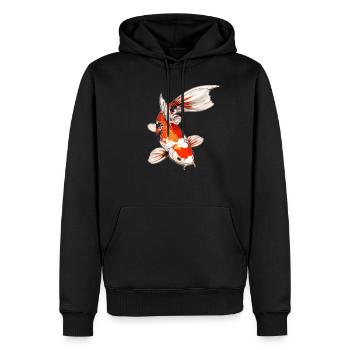 Koi Koi Carpe - Sweat à capuche Premium bio Homme - noir - Devant - Nico (187cm)